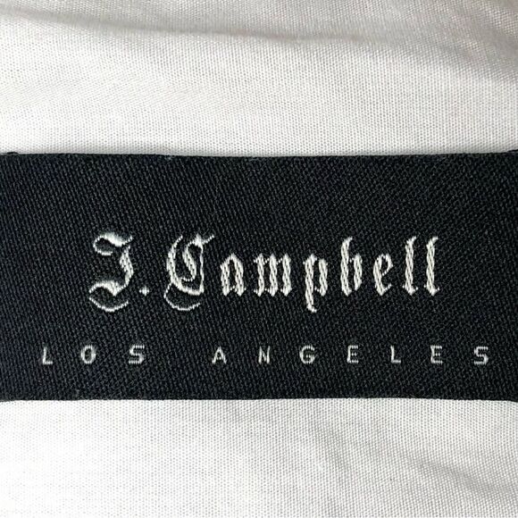 J. Campbell Los Angeles Embroidered Striped Shirt in White/Black/Grey Men’s XL - Picture 5 of 8